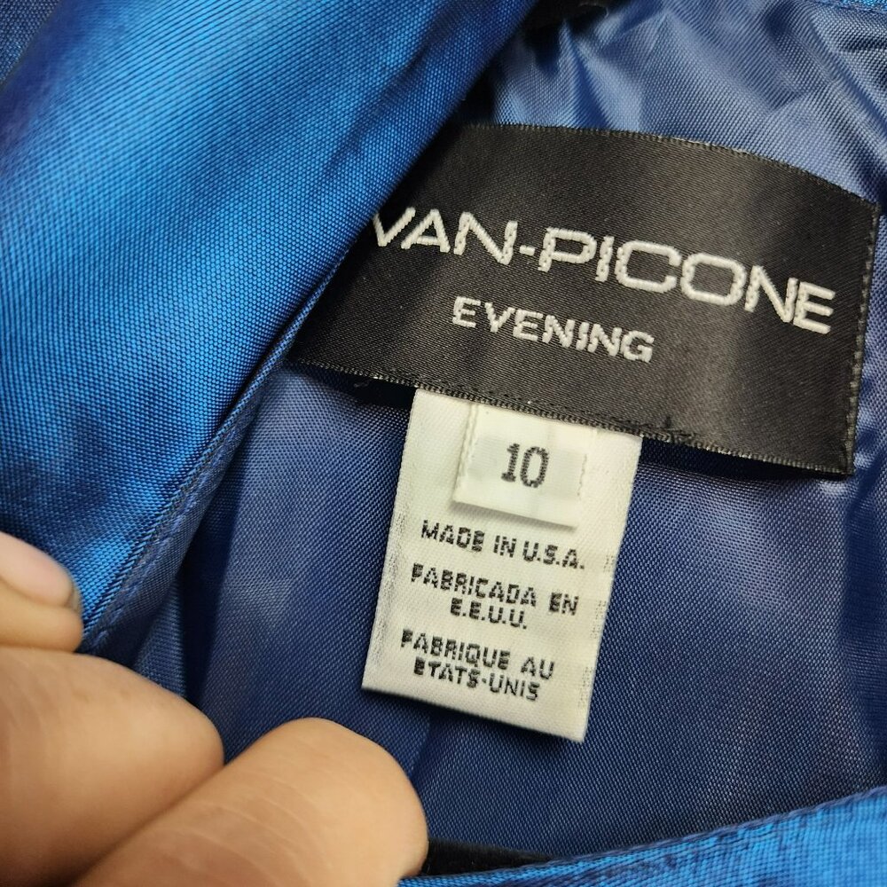 Evan Picone Dress Womens 10 Galaxy Blue Purple Sheath Jacket Dress Set *NWT* - Picture 4 of 14